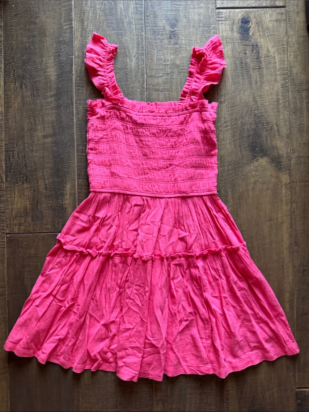 Ruffled Sundress in Bright Pink